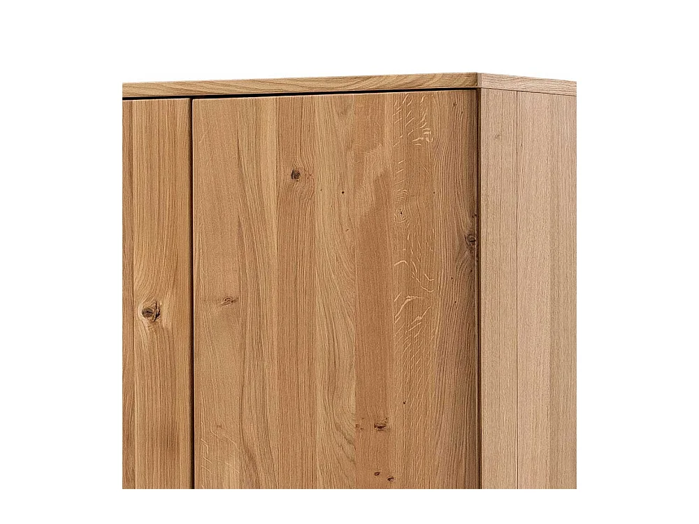 Standvitrine in Balkeneiche Bianco furniert 75 cm breit