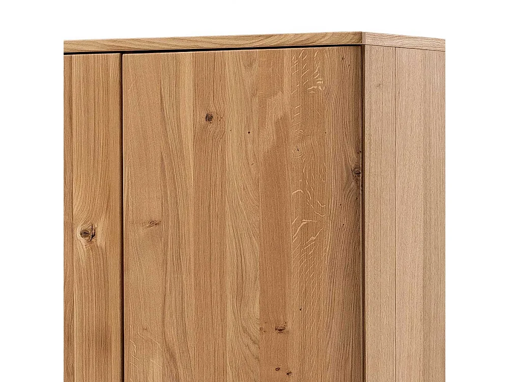 Standvitrine in Balkeneiche Bianco furniert 75 cm breit