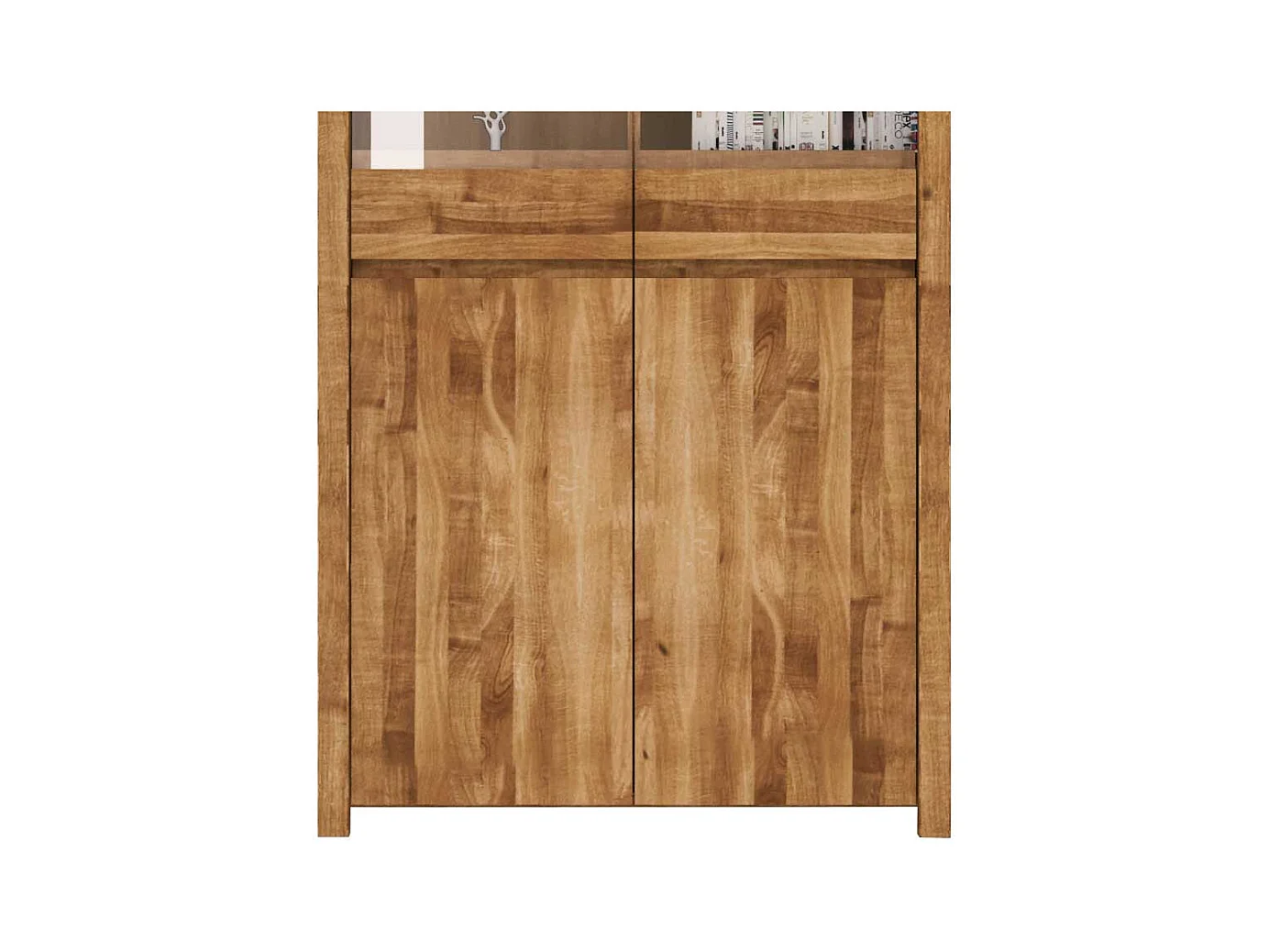 Wohnzimmervitrine aus Wildeiche Massivholz 100 cm