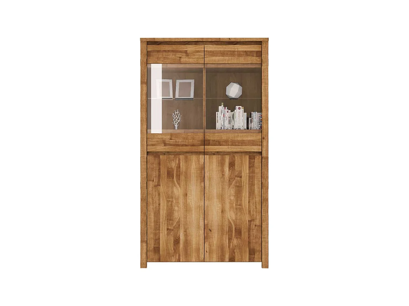 Wohnzimmervitrine aus Wildeiche Massivholz 100 cm