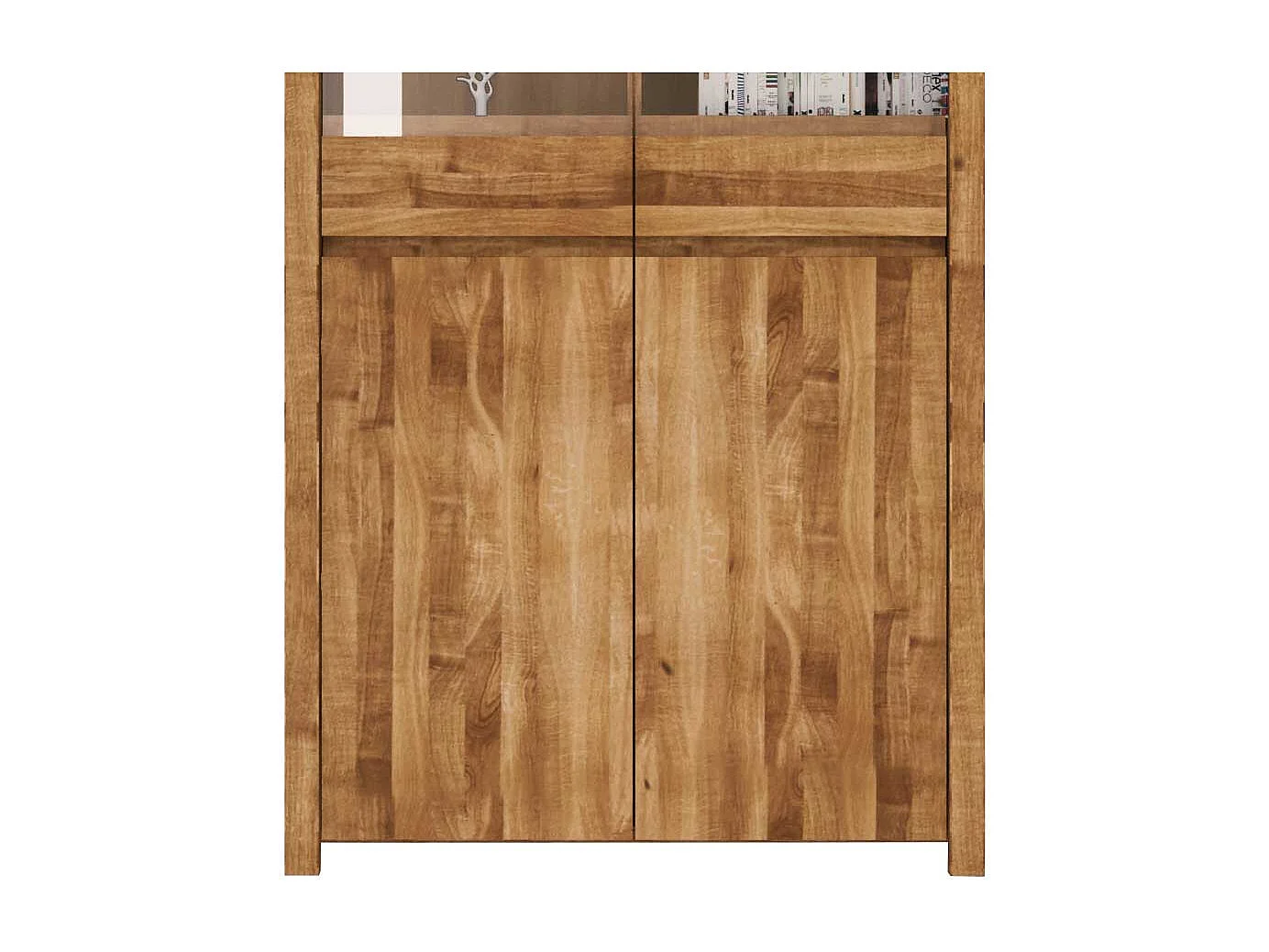 Wohnzimmervitrine aus Wildeiche Massivholz 100 cm