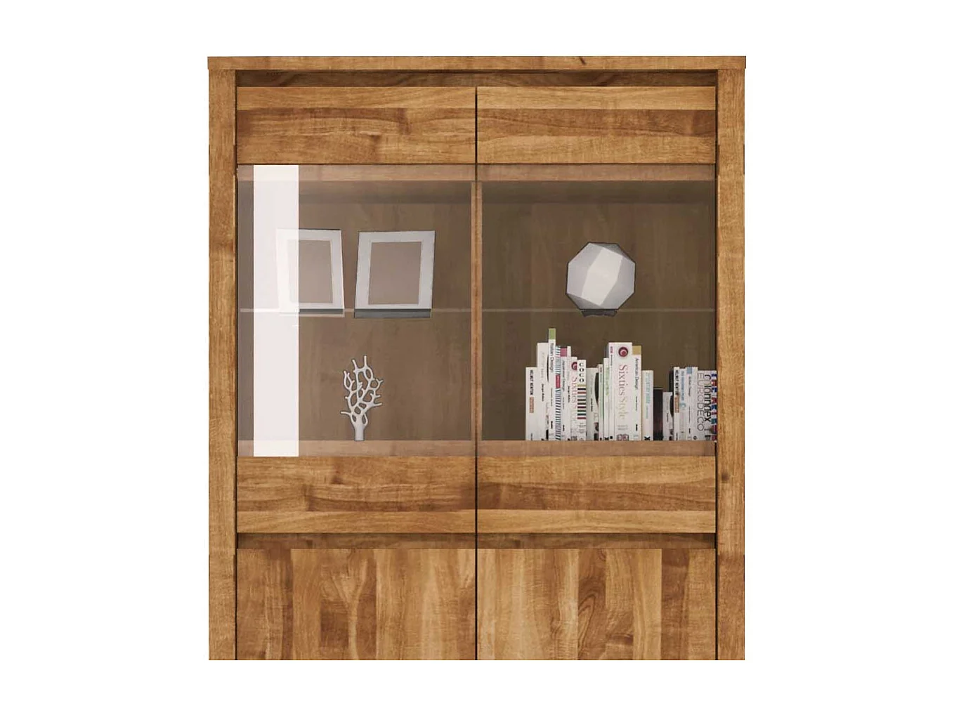 Wohnzimmervitrine aus Wildeiche Massivholz 100 cm