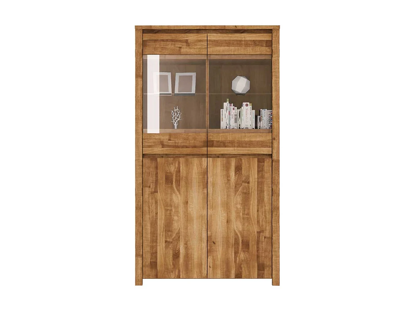 Wohnzimmervitrine aus Wildeiche Massivholz 100 cm