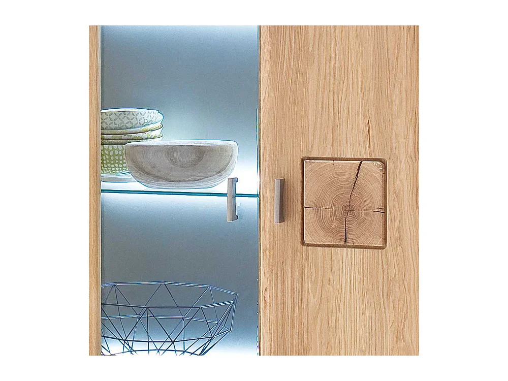 Wohnzimmervitrine aus Eiche Bianco 90 cm