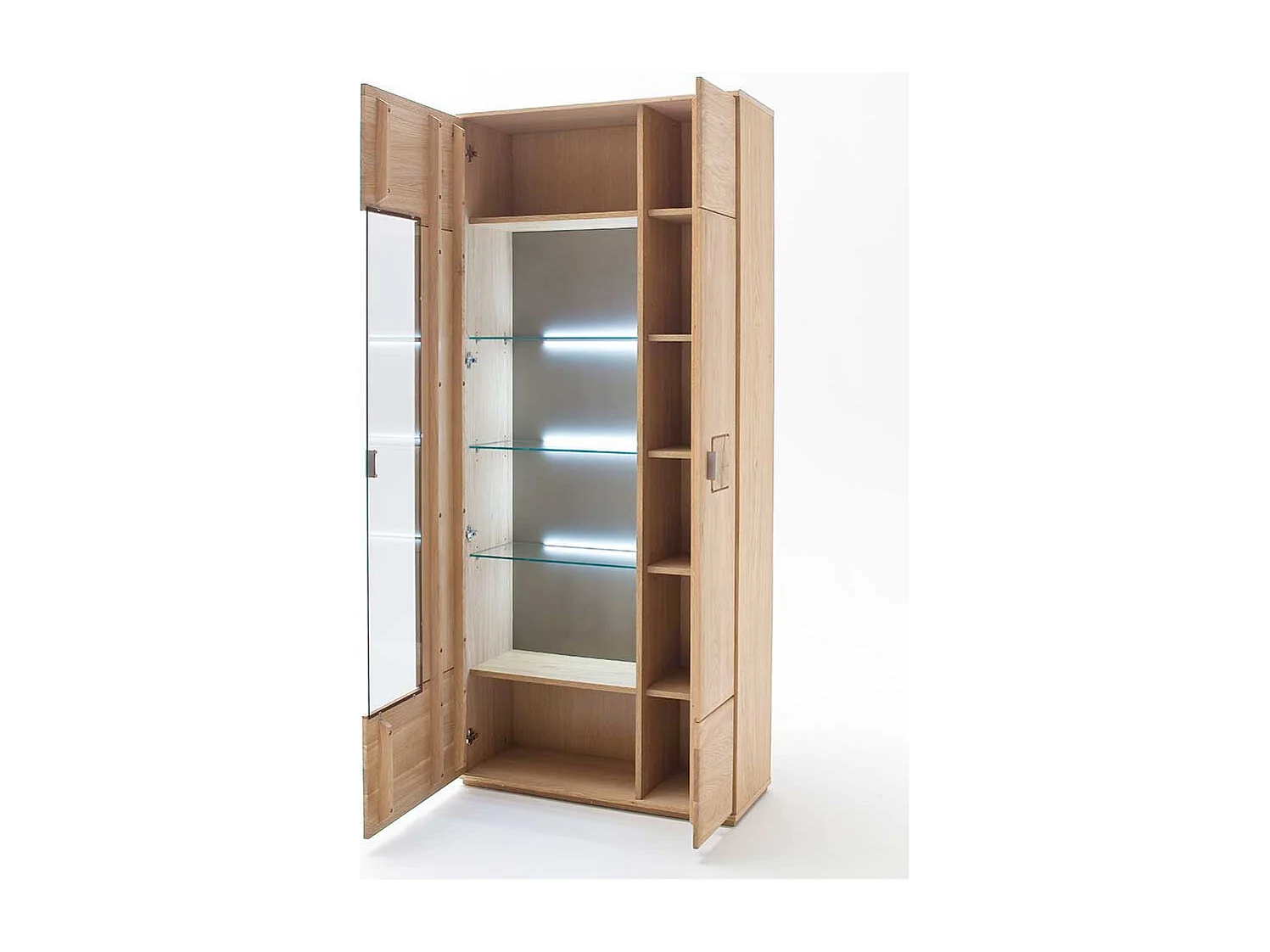 Wohnzimmervitrine aus Eiche Bianco 90 cm