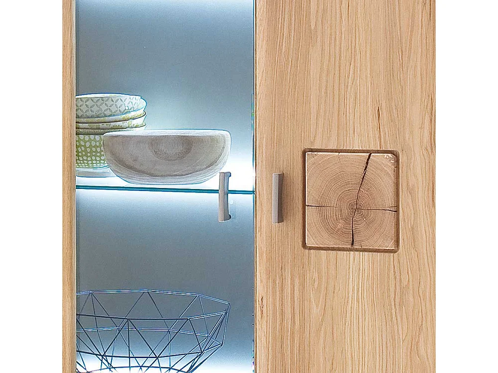 Wohnzimmervitrine aus Eiche Bianco 90 cm