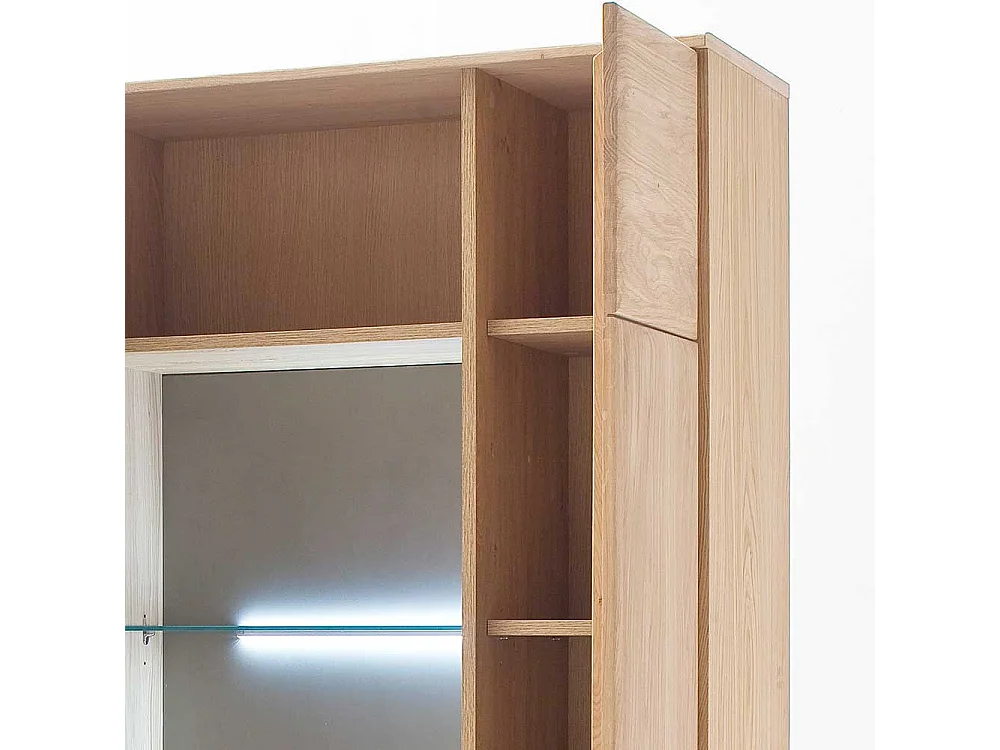 Wohnzimmervitrine aus Eiche Bianco 90 cm