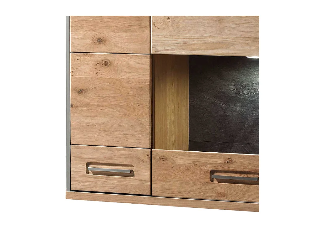 Wohnzimmer Hängevitrine mit Asteiche furniert 2 türig