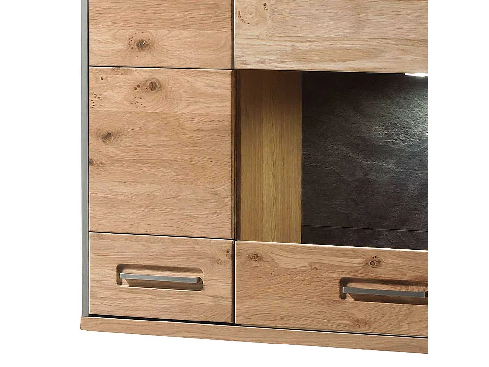 Wohnzimmer Hängevitrine mit Asteiche furniert 2 türig