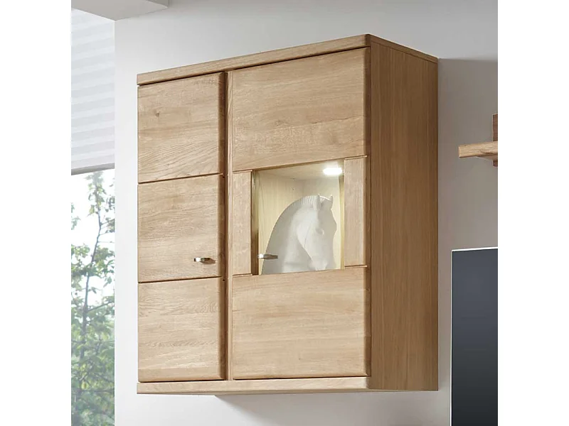 Hängevitrine aus Wildeiche Bianco 90 cm breit