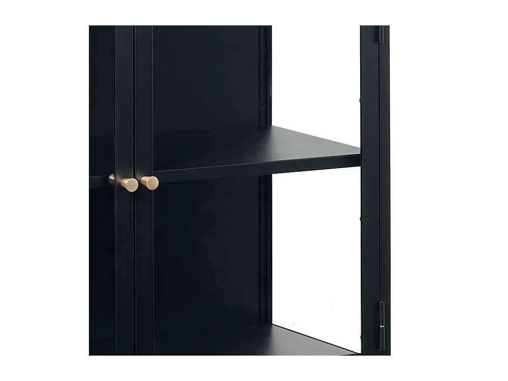 Wohnzimmervitrine in Schwarz 170 cm breit