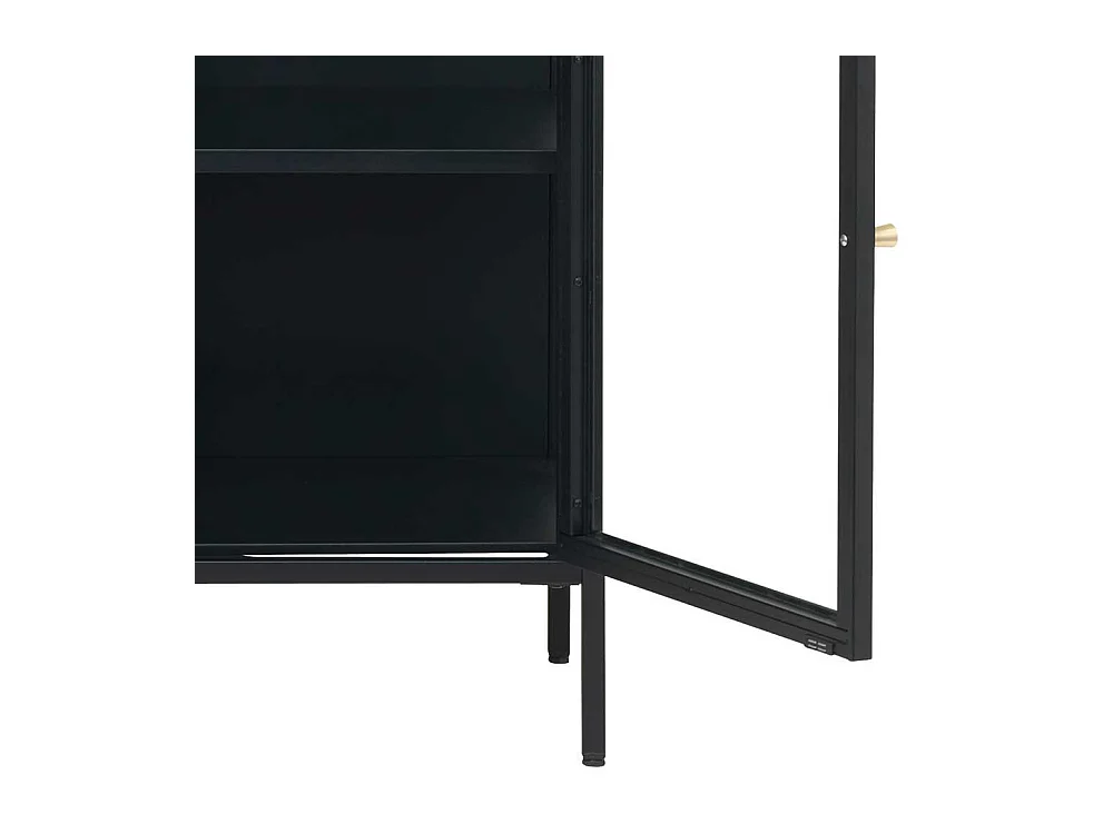 Wohnzimmervitrine in Schwarz 170 cm breit