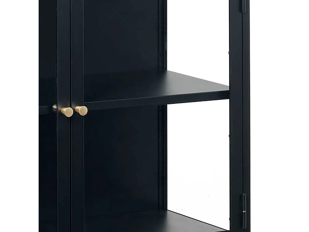 Wohnzimmervitrine in Schwarz 170 cm breit