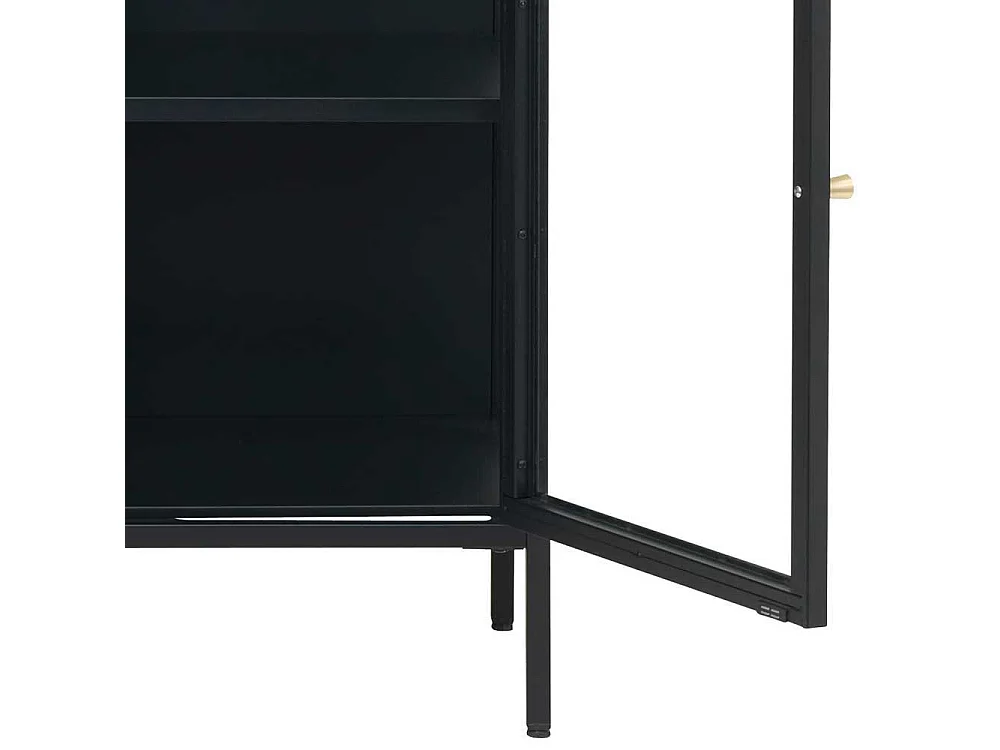 Wohnzimmervitrine in Schwarz 170 cm breit