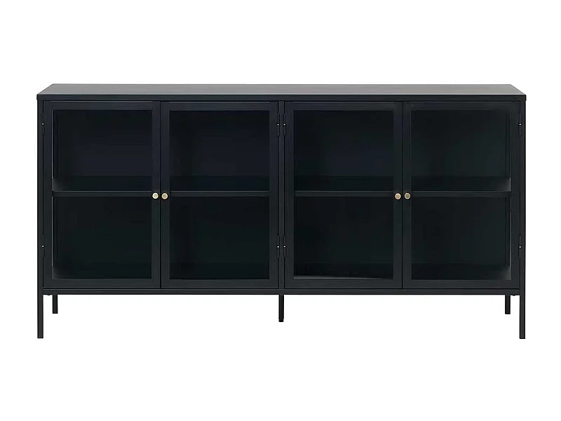 Wohnzimmervitrine in Schwarz 170 cm breit