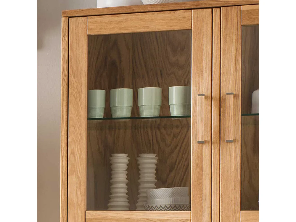 Wohnzimmervitrine aus Eiche Massivholz 90 cm breit