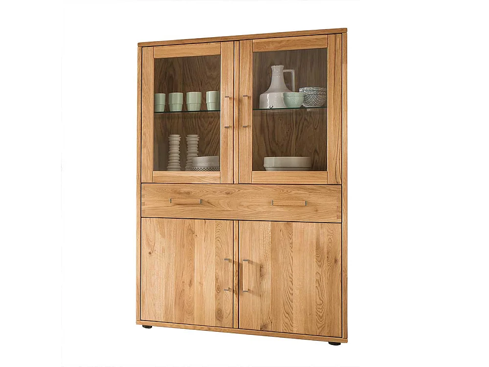 Wohnzimmervitrine aus Eiche Massivholz 90 cm breit