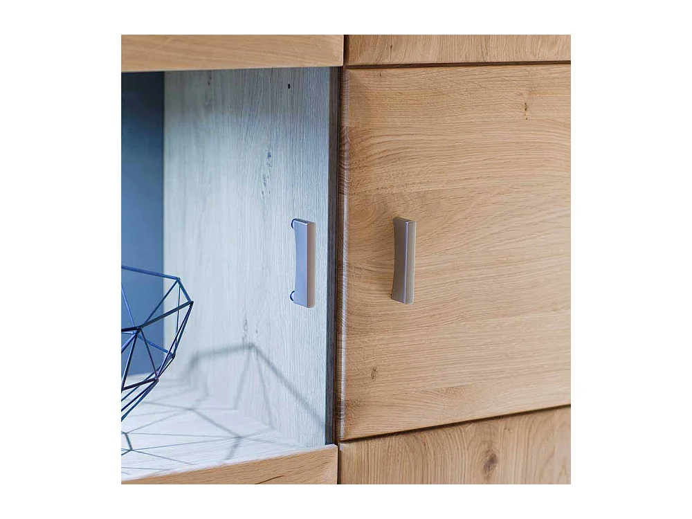 Wandvitrine aus Eiche Bianco LED Beleuchtung