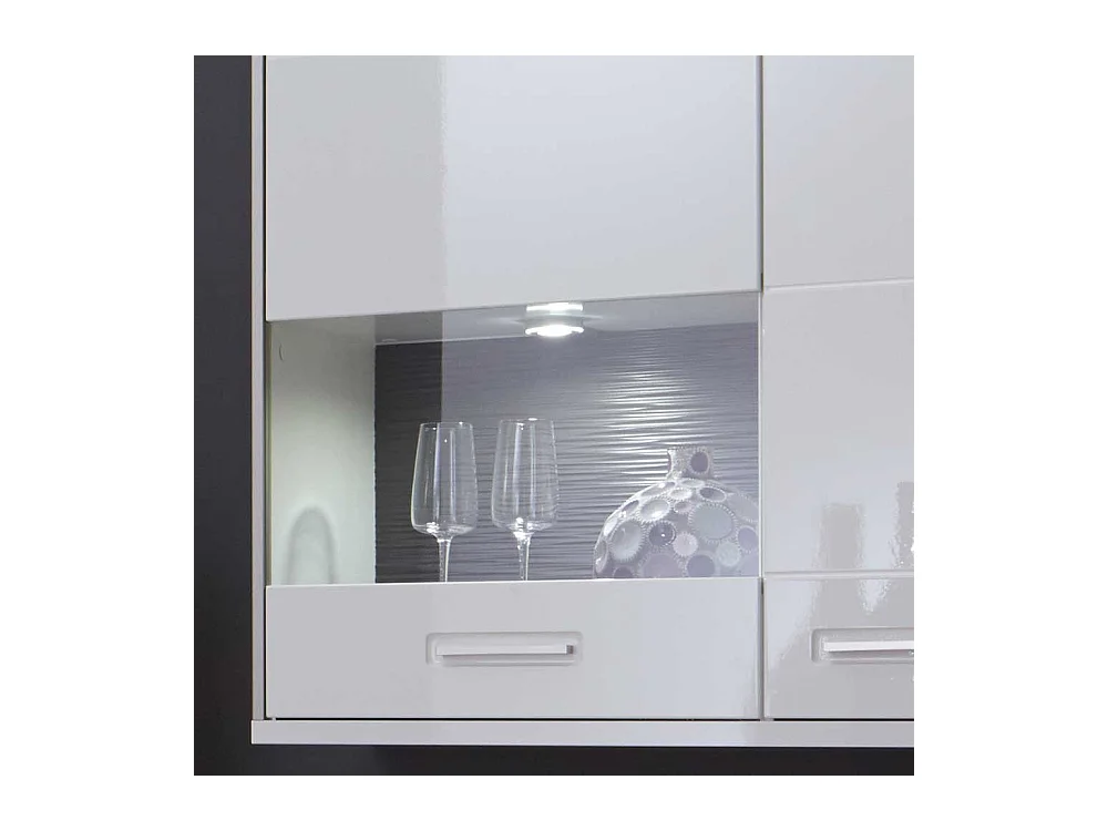 Wandvitrine in Weiß Hochglanz LED Beleuchtung
