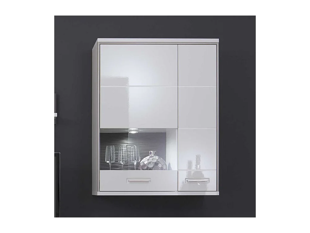 Wandvitrine in Weiß Hochglanz LED Beleuchtung
