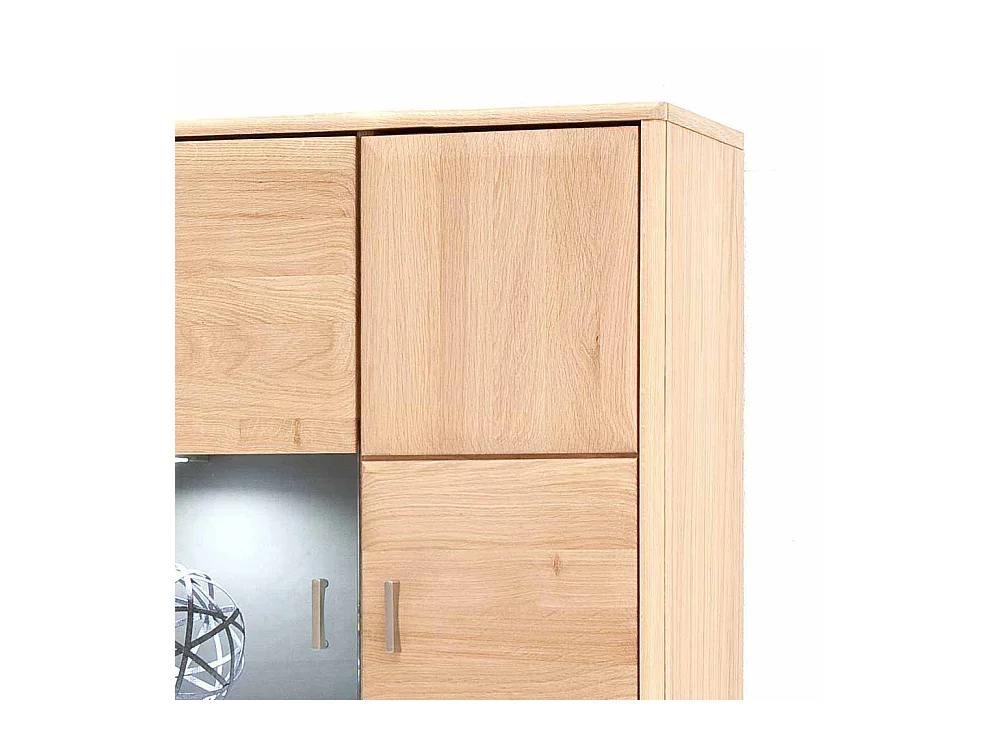 Wandvitrine aus Eiche Bianco LED Beleuchtung