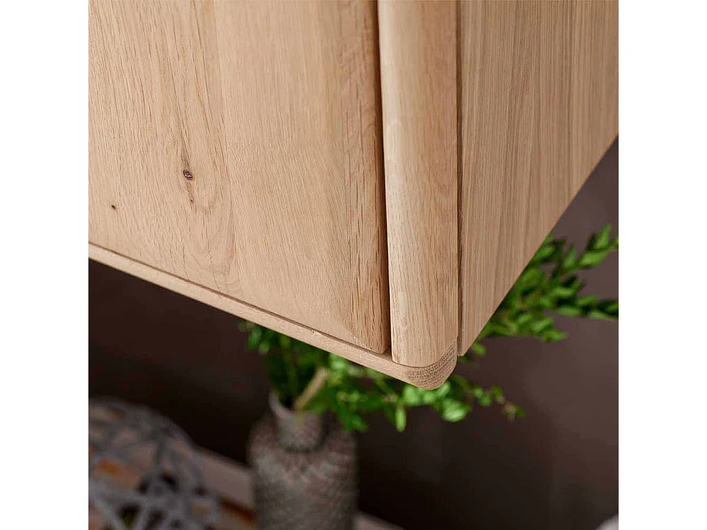 Wandvitrine aus Eiche Bianco LED Beleuchtung