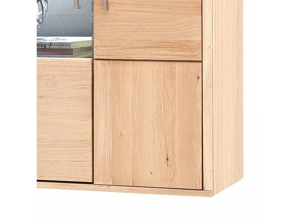 Wandvitrine aus Eiche Bianco LED Beleuchtung