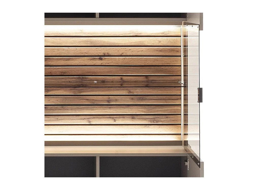 Standvitrine Wohnzimmervitrinenschrank in modernem Design 199 cm hoch