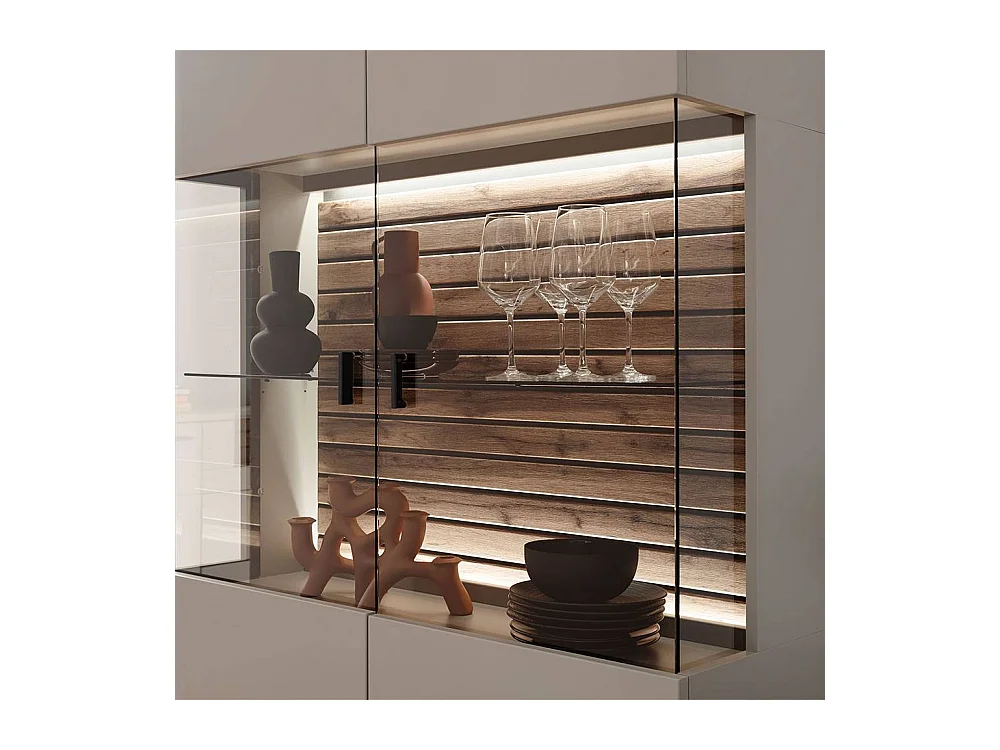 Standvitrine Wohnzimmervitrinenschrank in modernem Design 199 cm hoch