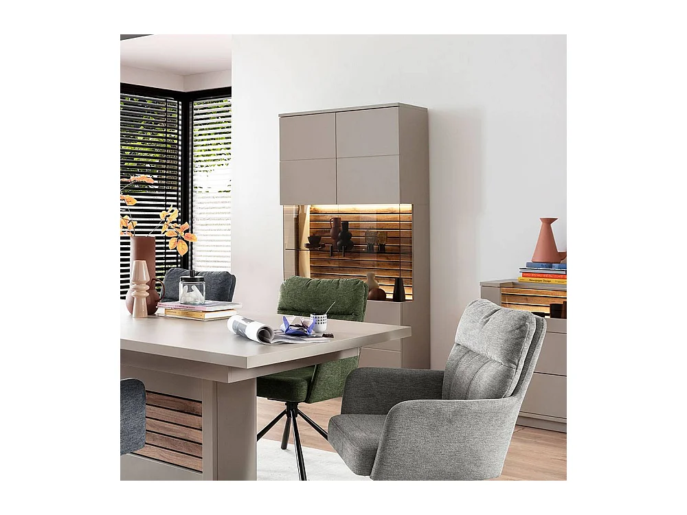 Standvitrine Wohnzimmervitrinenschrank in modernem Design 199 cm hoch