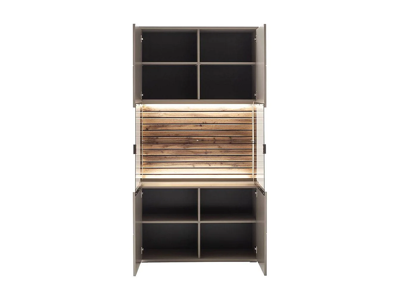 Standvitrine Wohnzimmervitrinenschrank in modernem Design 199 cm hoch