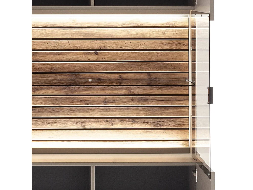 Standvitrine Wohnzimmervitrinenschrank in modernem Design 199 cm hoch