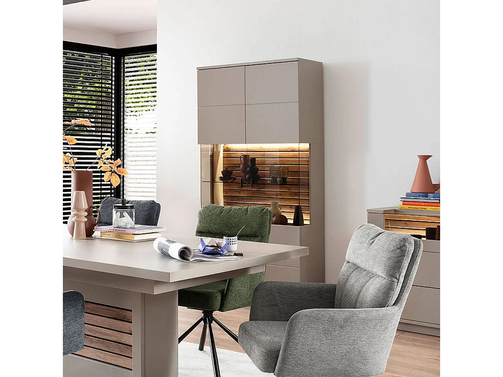 Standvitrine Wohnzimmervitrinenschrank in modernem Design 199 cm hoch