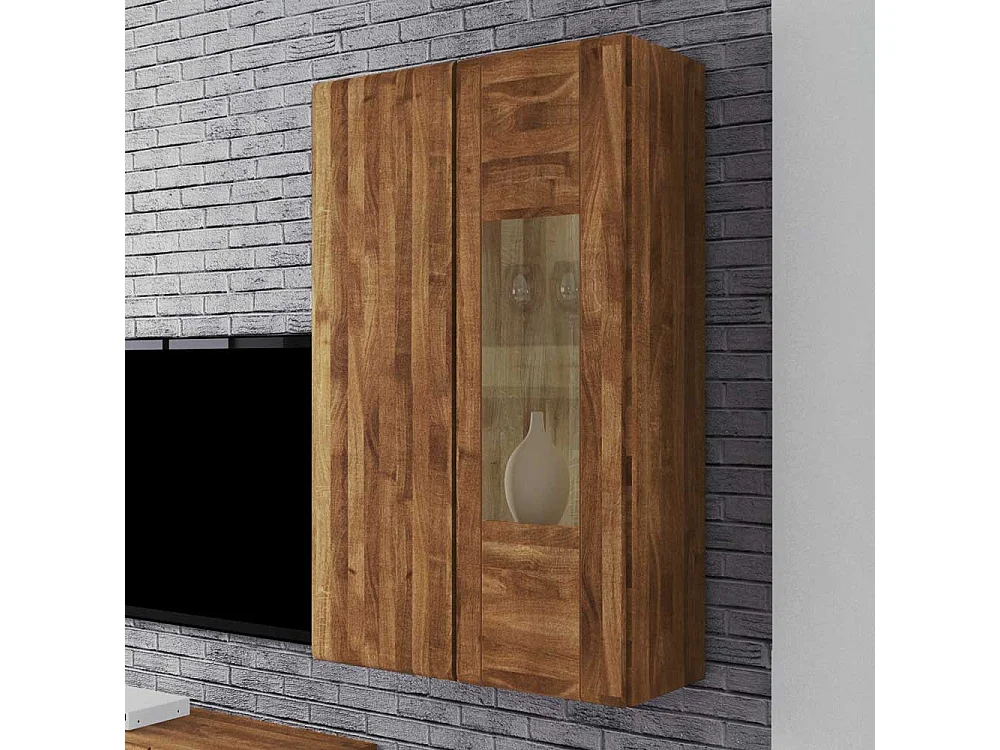 Hängevitrine aus Wildeiche Massivholz 80 cm