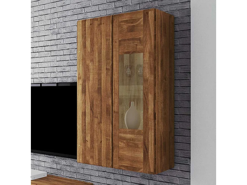 Hängevitrine aus Wildeiche Massivholz 80 cm