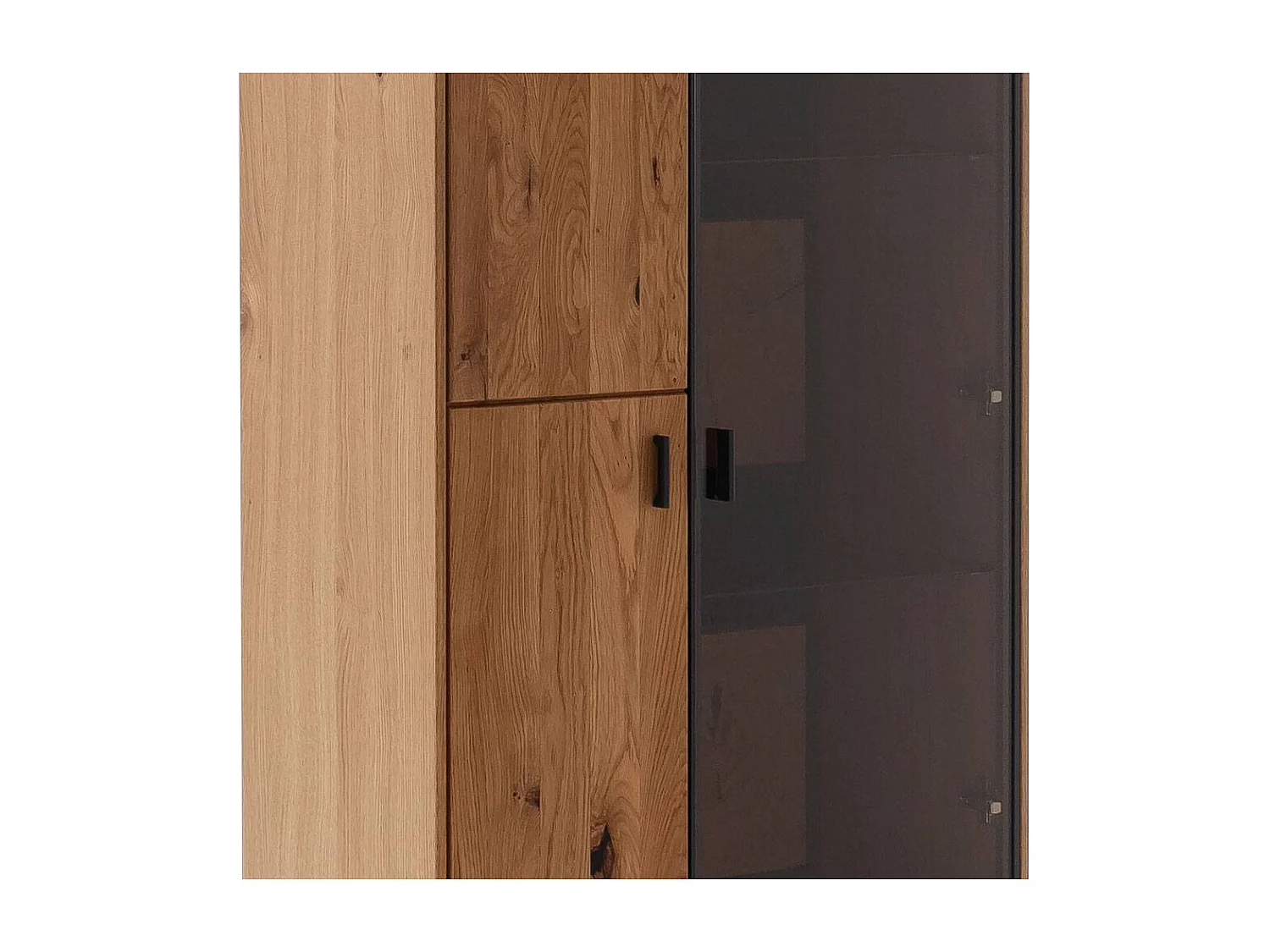 Highboard Standvitrine in Wildeichefarben mit Parsolglas