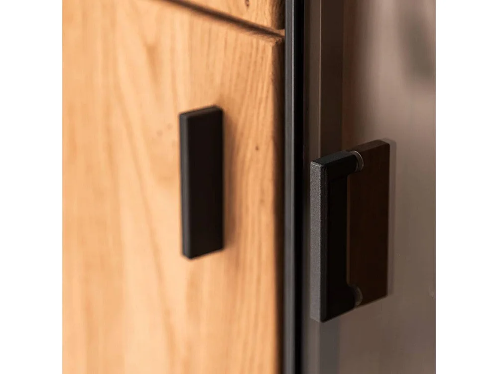 Highboard Standvitrine in Wildeichefarben mit Parsolglas