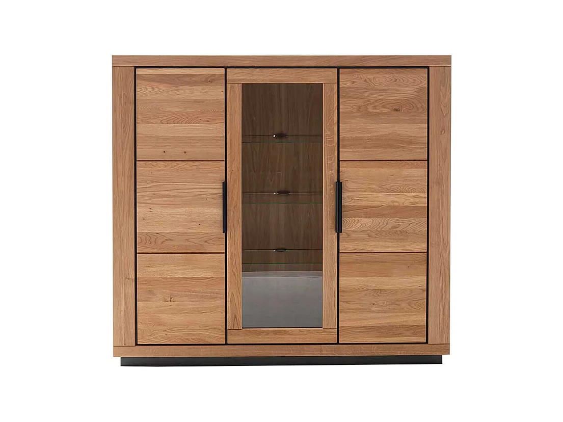 Esszimmervitrine in Wildeichefarben teilmassiver Oberfläche