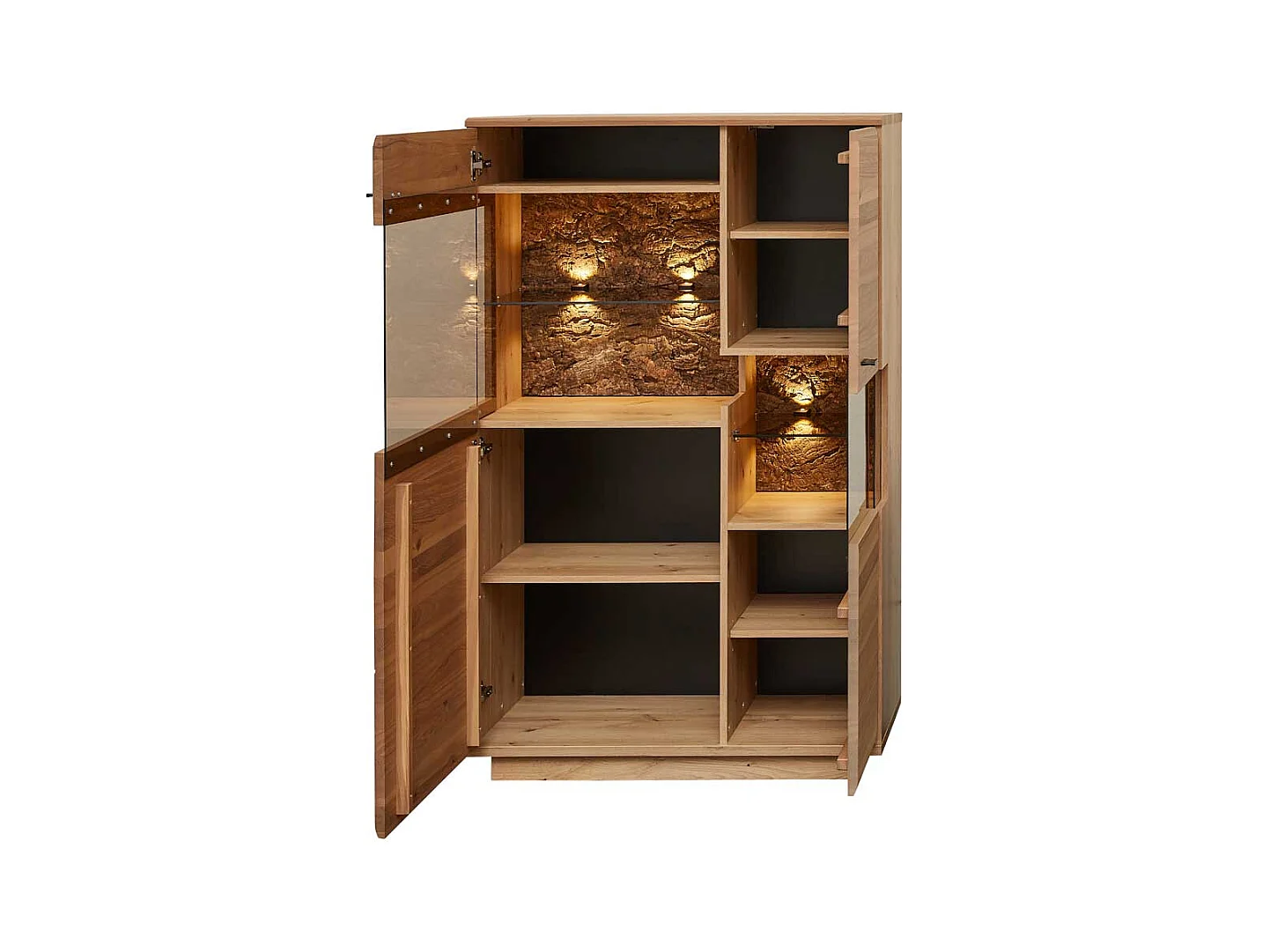 Standvitrine modern in Eschefarben Wildeichefarben