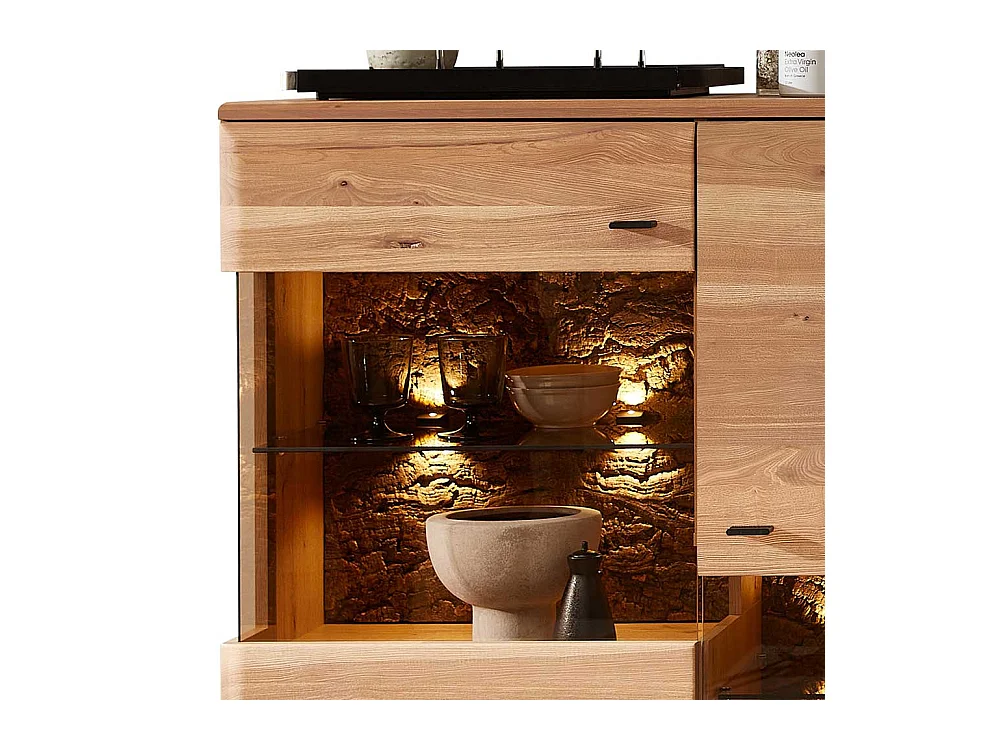 Standvitrine modern in Eschefarben Wildeichefarben