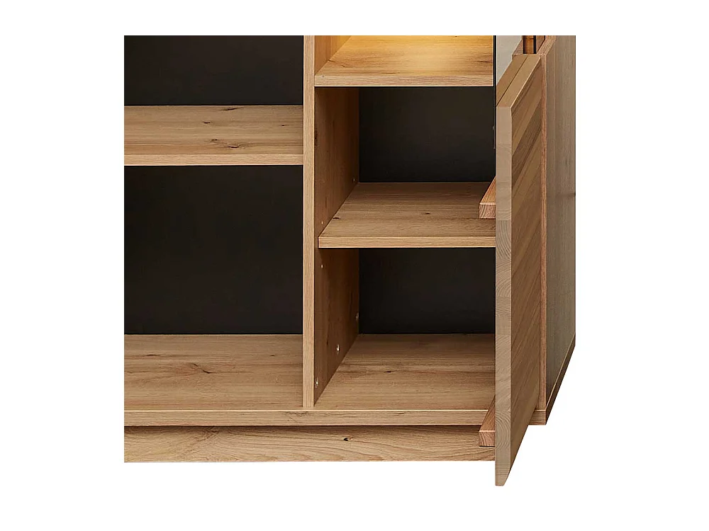 Standvitrine modern in Eschefarben Wildeichefarben