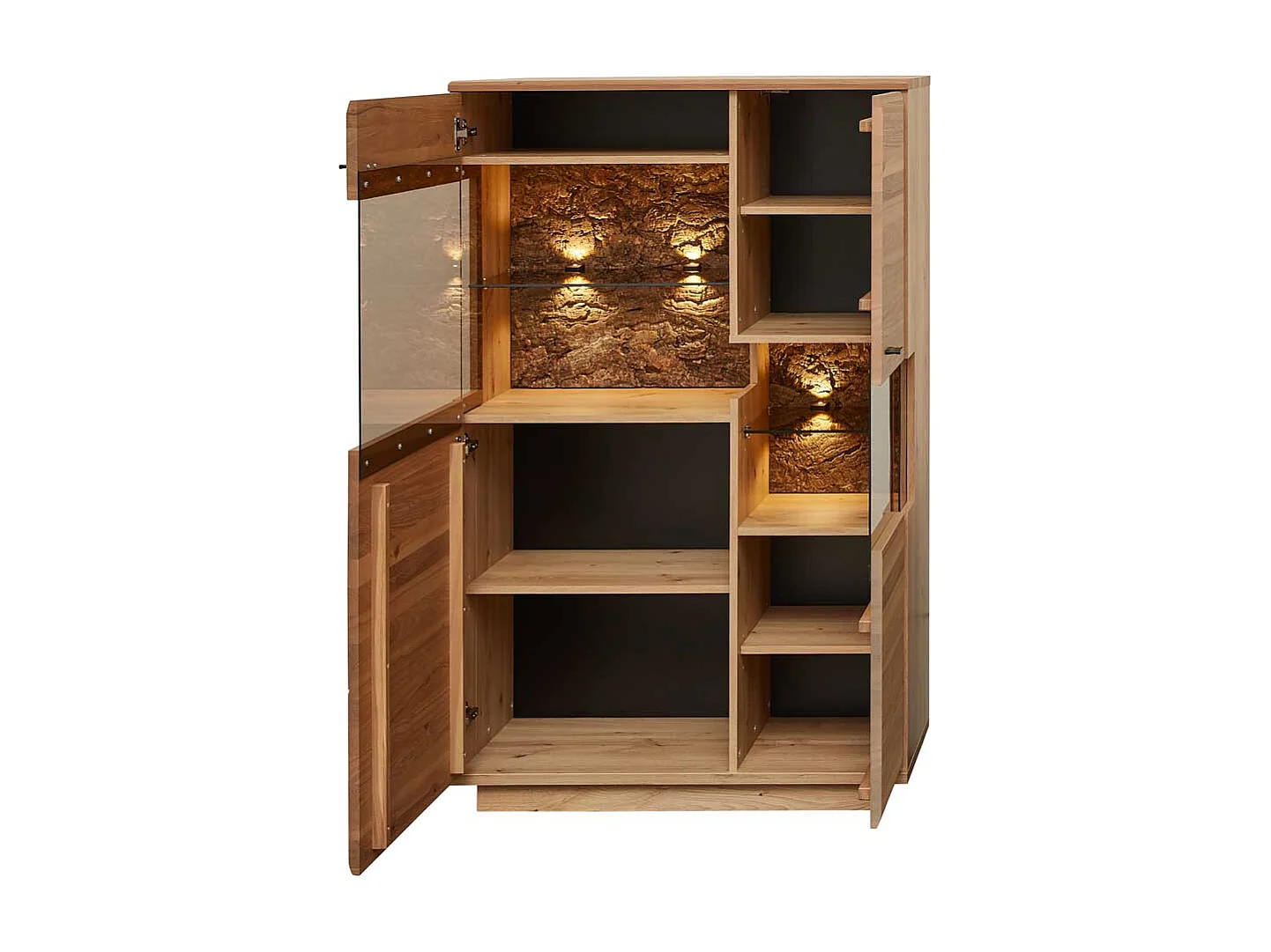 Standvitrine modern in Eschefarben Wildeichefarben