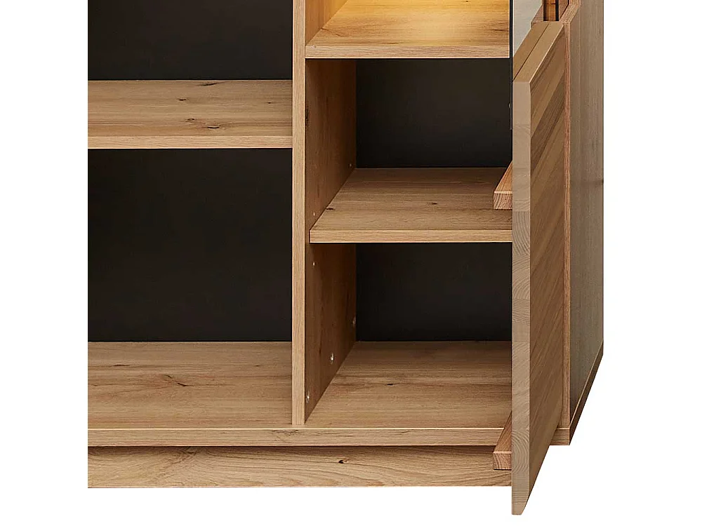 Standvitrine modern in Eschefarben Wildeichefarben