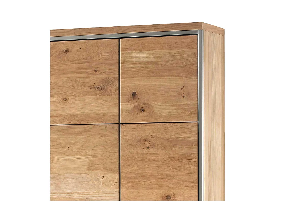 Wohnzimmer Wandvitrine mit Asteiche furniert 120 cm hoch