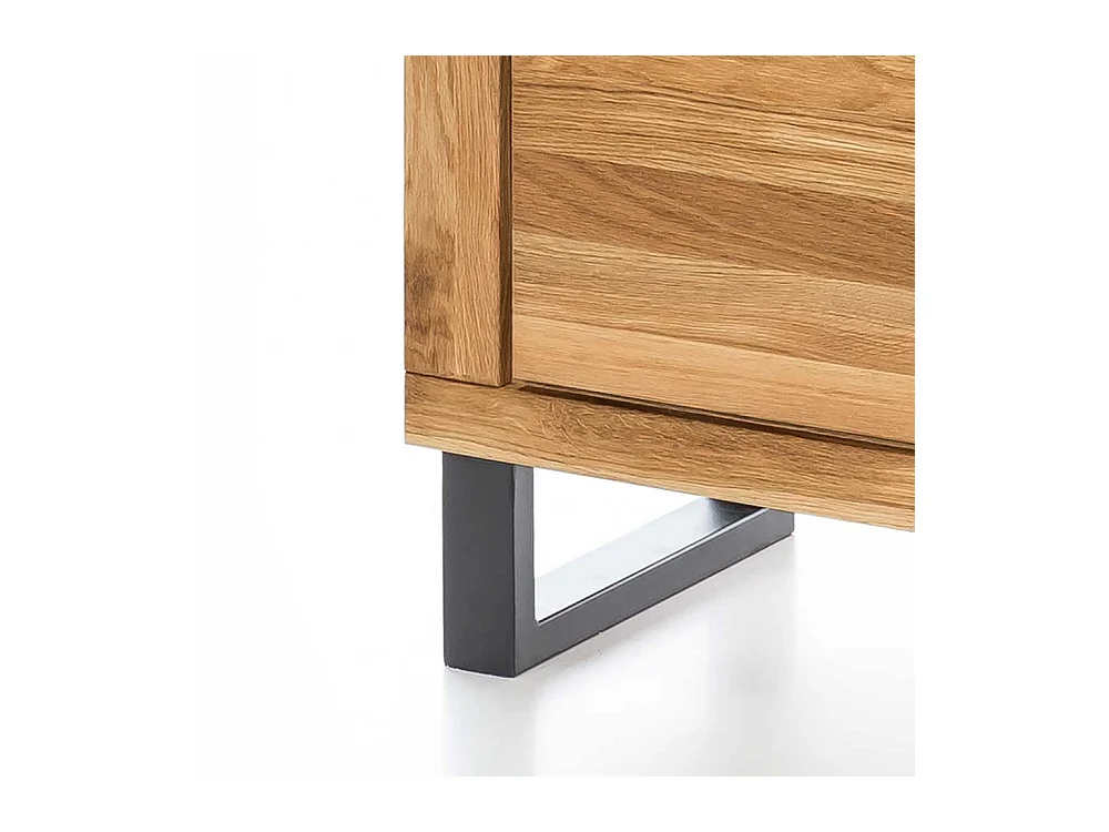 Standvitrine aus Wildeiche teilmassiv 110 cm breit