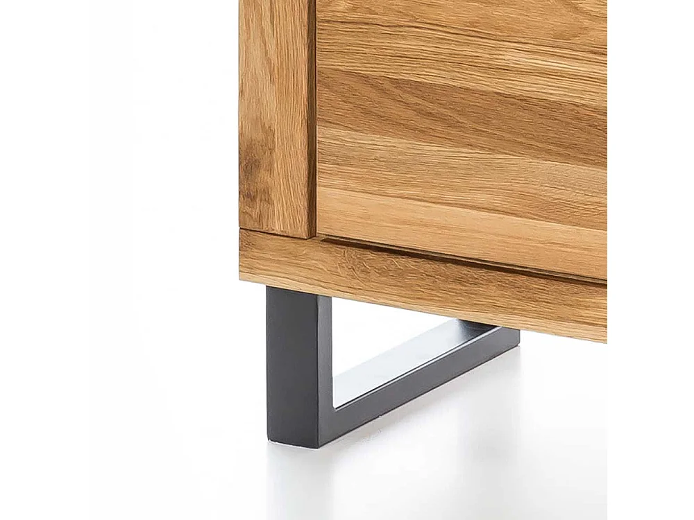 Standvitrine aus Wildeiche teilmassiv 110 cm breit