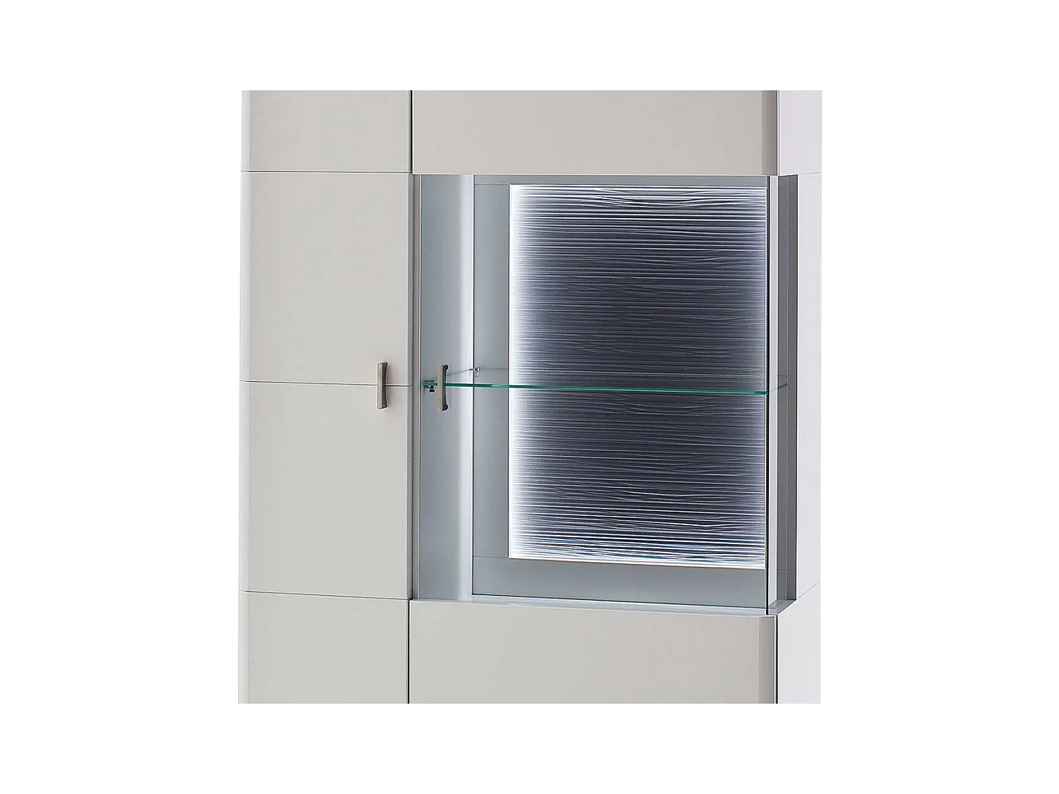 Standvitrine in Weiß und Anthrazit 90 cm breit