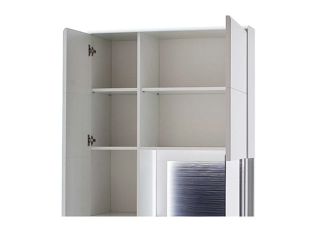 Standvitrine in Weiß und Anthrazit 90 cm breit