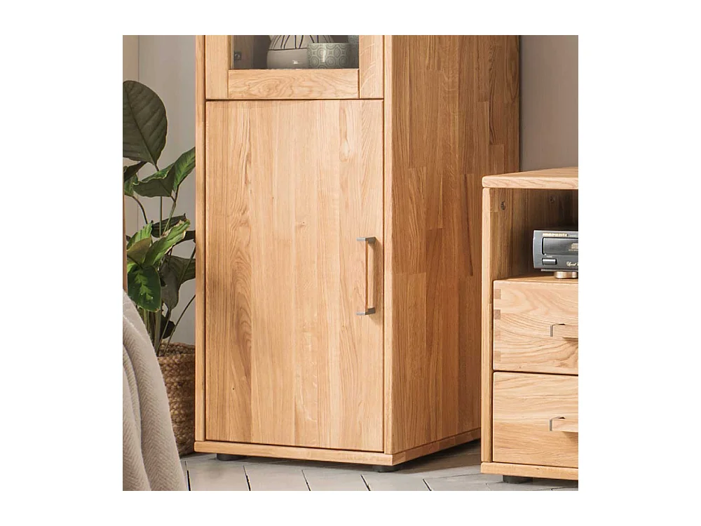 Wohnzimmervitrine aus Eiche Massivholz modern