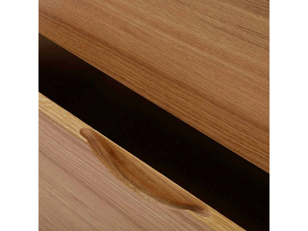 Stauraumvitrine mit Eiche furniert 140 cm hoch